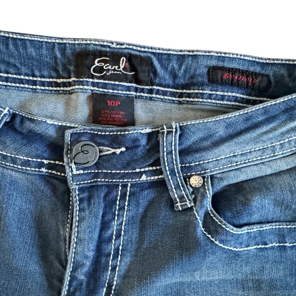 Earl Jean women’s jeans skinny mid rise 10P size 10 embellished pockets S554 - Picture 3 of 9